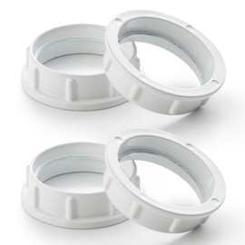 Light Socket Shade Ring - 4Pcs, E26 Ceramic Light Socket Ring, UNO Lamp Shade Adapter Ring for Pendant Light and Floor Lamps, Screw on Lamp Shades, Thread Diameter 1-1/2 Inches (36mm), Aluminum, White