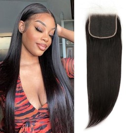5 * 5 HD Lace Closure Pre Plucked Skinlike Lace Hair Pieces With Baby Hair Natural Color Straight 16"