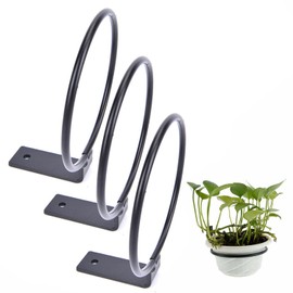 LIKEUDO Pack of 3 6 Inch Wall Ring Flower Pot Holder Wall Mount Flower Pot Rack Planter Metal Pot Holder Hanger (6 Inches)