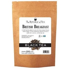 The Republic of Tea British Breakfast Black Full-Leaf Loose Tea, 3.5 oz Refill Bag | Steeps 50 Cups