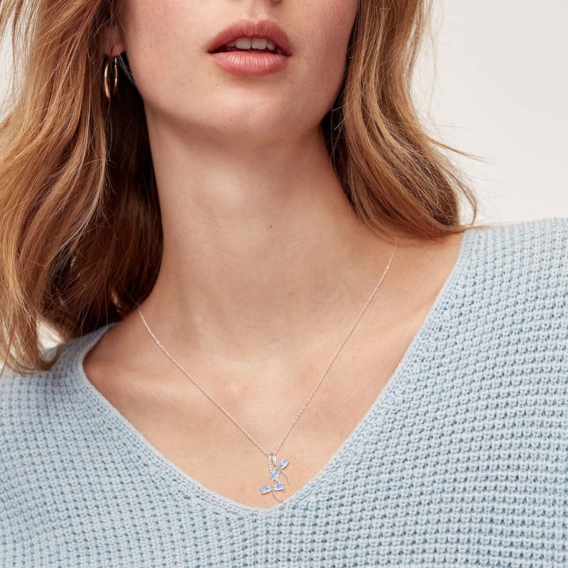 PRAYMOS Collar de plata de ley 925 con libélula para