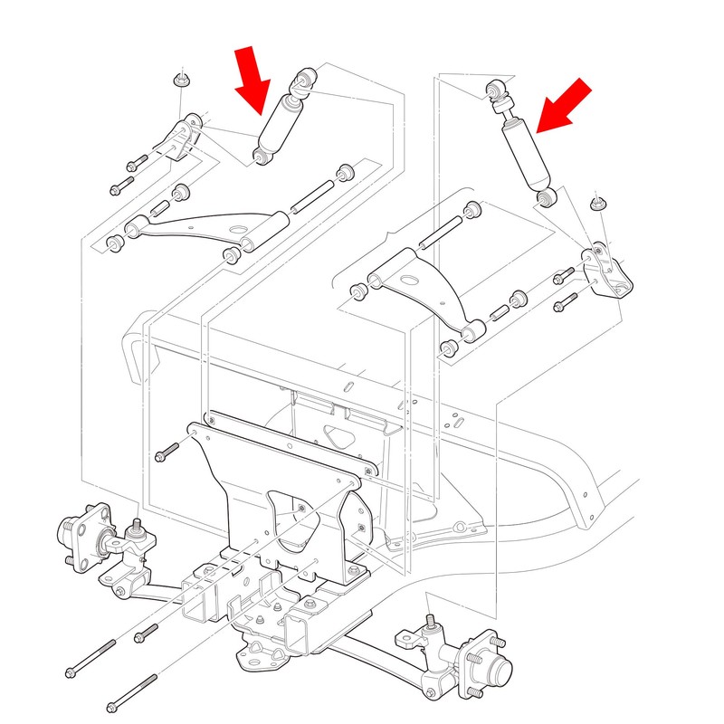 10L0L Golf Cart Front Shocks for Club Car Precedent 2004-Up