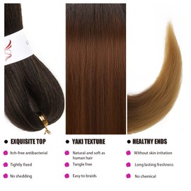 Pre-stretched Braiding Hair Professional Easy Crochet Braid Hair 26 Inch 8 Packs Hot Water Setting Soft Synthetic Braiding Hair Extension for Twist Senegalese Crochet Hair ... (26 Inches, 1B/30/27)