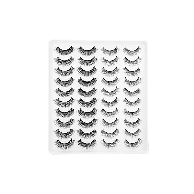 Pestañas Postizas 3D Faux Mink, Juego de 20 Pares Largas