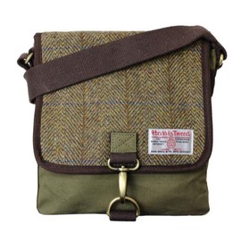 Harris Tweed Messenger Bag (Small, Khaki Green)