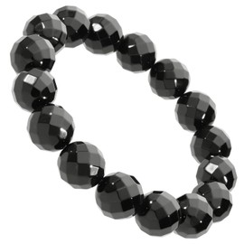 Shinjuku Gin no Kura Cut Onyx Bracelet, 0.5 inches (12 mm), 6.9 - 7.7 inches (17.5 - 19.5 cm), Size M - LL, Natural Stone, Power Stone, Agate, Black, Simple, Black Onyx, Evil Protection, Onyx