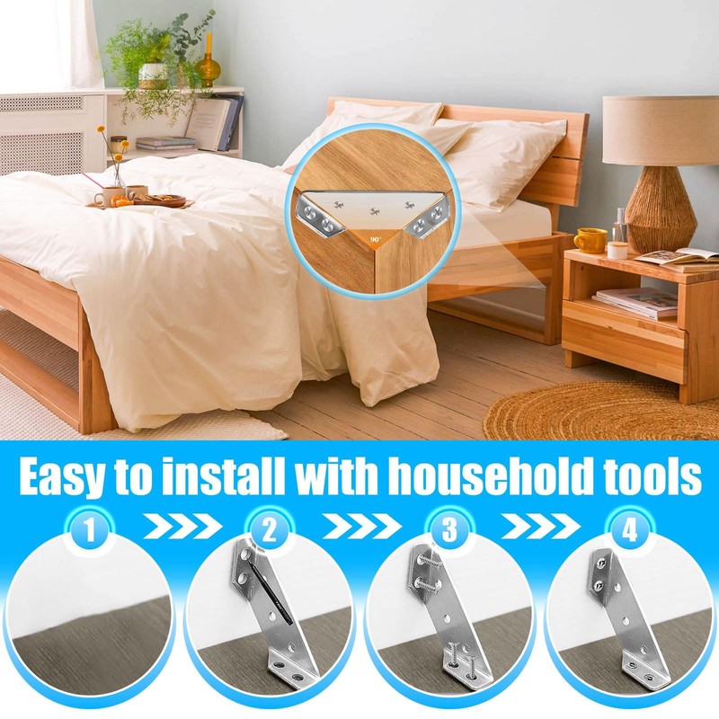 Universal Furniture Corner Connector, 10 Pcs Stainless Steel Angle Corner