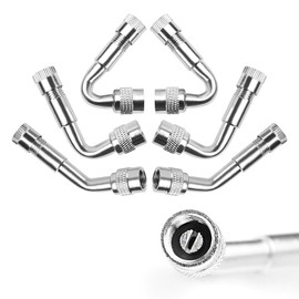 Ongfuwu 6PCS Car Valve Stem Extenders, 45 Degree 90 Degree 135 Degree Metal Valve Stem Extenders, Universal Vehicle Dually Valve Stem Extension for Cars SUVs Trucks Motorcycles RVs