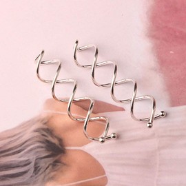 10 Pcs Silver Spiral Hair Pins Twist Screw Hair Pins DIY Hair Style Hair Clip Hair Accessories for Women and Girls
