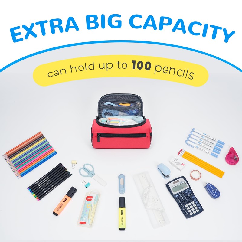 ECHSRT Jumbo Pencil Case Organizer for Men Women, Extra Large