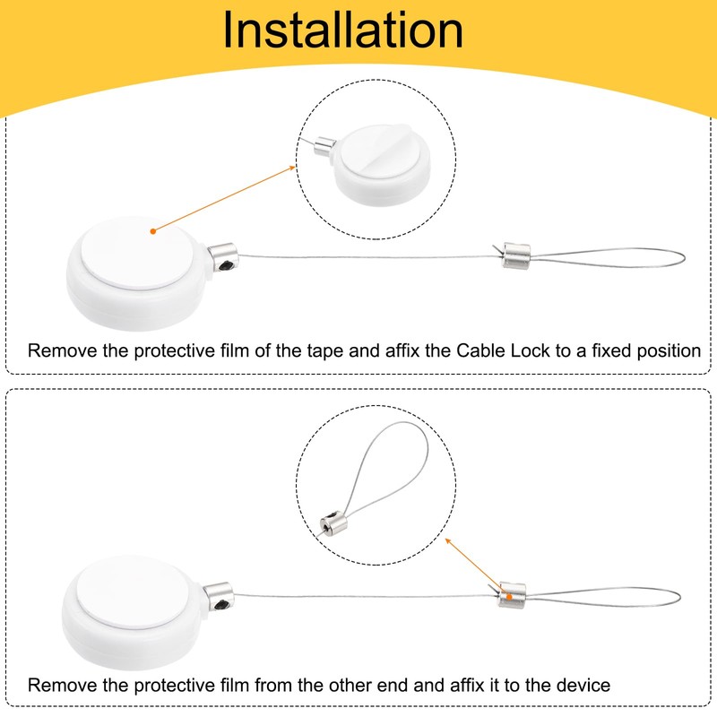 sourcing map 1.8 ft Retractable Cable Lock with Latch Remote