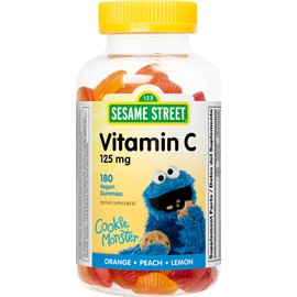 Webber Naturals Sesame Street Vitamin C Gummies for Kids, 125 mg of Vitamin C per Gummy, 180 Gummies, 6 Month Supply, Immune Support