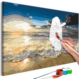 murando - Paint by Numbers Beach Sea 60 x 40 cm Painting Set with Wooden Frame on Canvas for Adults Children Painting Hand Painted Kit DIY Gift Decoration n-A-0723-d-a