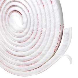 TORRAMI Fuzzy Brush Seal Weatherstripping for Window and Door 11/32 inch x 11/32 inch x 16 ft, Self-Adhesive Felt Insulation Sealing Strip Wind Dust Draft Insect Proof, White