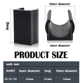 LNQ LUNIQI 30Pcs 25mm Plastic Chair Foot U Shaped Floor Glides Tubing Caps Cover Foot Pad Rectangle Shaped Non-Slip Chair Leg Tip Protectors for Furniture Leg （Black）