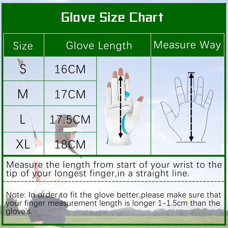 MAZEL Golf Gloves Women One Pair S M L XL,