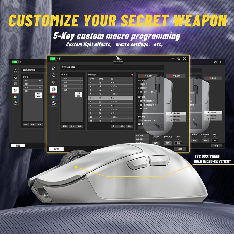 Darmoshark M3S 2K Wireless Gaming Mouse,Tri-Mode 2.4G/USB-C/Bluetooth Mouse Up to