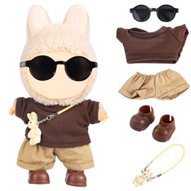 RDJOIMBX 17cm Doll Clothes Set - Clothing Set, Glasse, Shoes & Bag, Cute Outfit Accessories for 6.7inch Fashion Dolls(Style 1)