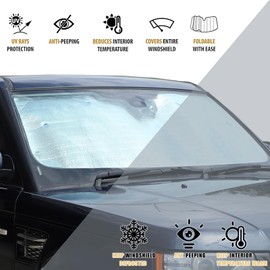 Windshield Sun Shade Compatible with Land Rover Range Rover Sport 2005-2013， Front Window Sun Shade UV Rays Sun Visor Protector Keep Your Vehicle Cool (05-13（1 Piece）)