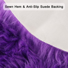 duduta Purple Faux Sheepskin Runner Rugs 2x6 ft, Fluffy Shag Bedroom Rug Fur Sofa Couch Covers Washable