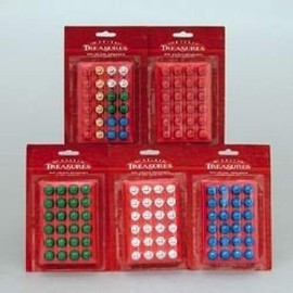 Petite Treasures Shiny Mini Glass Ball Ornaments .6" (15mm) 3 Packs/ Assorted Colors