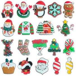 19PCS Christmas shoe accessories with night light, suitable for shoe wristband decoration, party gifts, birthday gifts