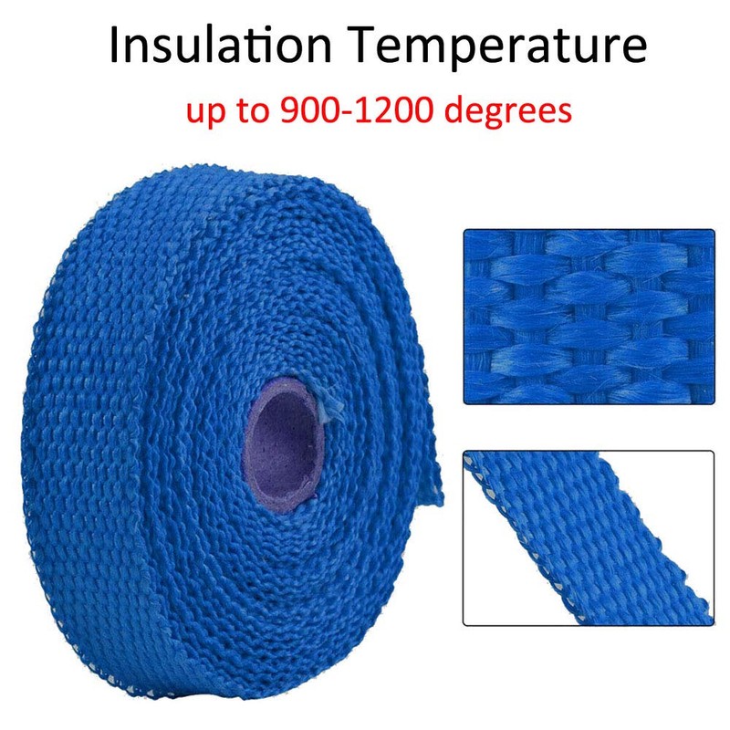 ESUPPORT 2.5CM X 5M Fiberglass Roll Blue Racing Exhaust Heat