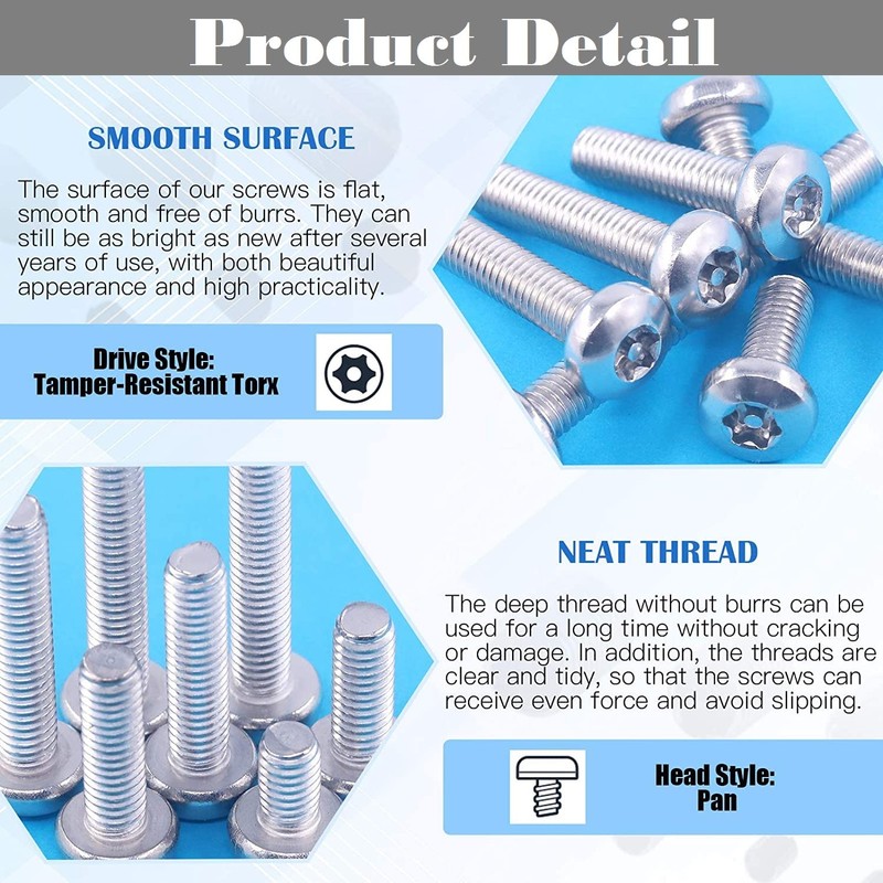 TERF® M4 X 20mm Pan Head Security Torx Machine Screws