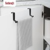 Tatkraft Horizon Black Door Towel Holder Kitchen Dish Towel Holder,