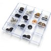 carrotez Small Stackable Jewelry Organizer Tray, 16 Grid, Clear Plastic