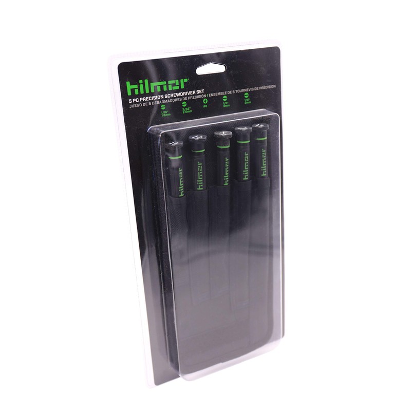 Hilmor Precision Screwdriver Set with Storage Pouch, Black & Green,