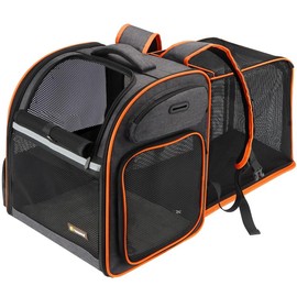 Texsens Cat Backpack Expandable Pet Carrier - Pet Backpack Carrier for Medium Cats and Small Dogs - Great for Travel, Hiking & Outdoor machine wash black pet catcarrier pink dogs & cats expandable catcarrier cat catbackpack extender bird puppy backpack -