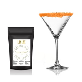 Natural Allulose Cocktail Rimming Sugar, Gluten-Free, Vegan, GMO-Free (Orange 8oz)
