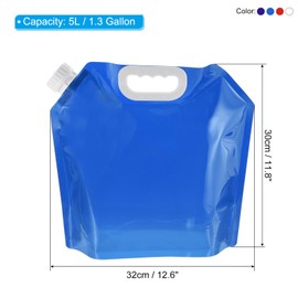 PATIKIL 1.3 Gallon 5L Collapsible Water Container Bag, 4 Pack Plastic Storage Jug Folding Water Bag for Camping, Hiking, Emergency Water Storage, Multicolor
