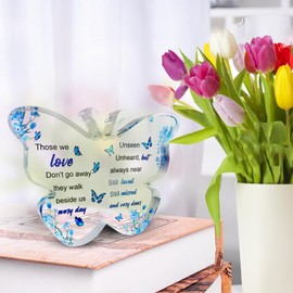 SanFangyue Memorial Gift, Bereavement Sympathy Gifts Acrylic Butterfly Memorial Plauqes, Thinking of You Gifts for Loss of Grandma Sister Wife, Remembrance Gifts Condolence Gifts Funeral Decorations