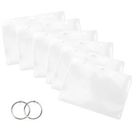 HOMMDECO Two-Hole Music Flip Folder 6PCS 17 * 12cm Waterproof Transparent PVC Label Cover Music Flip Folder Marching Band Performance Folder