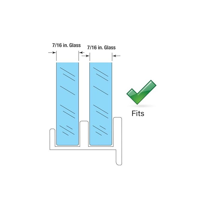 Prime-Line M 6219 Sliding Shower Door Bottom Guide, 1/2 In.