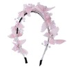 Motique Accessories Elegant Wedding Bead and Crystal Chiffon Butterfly Headband-Pink