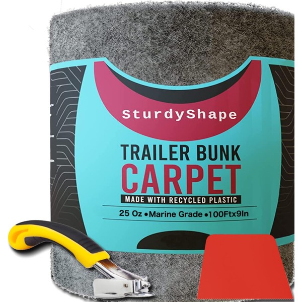 SturdyShape Boat Trailer Bunk Carpet Kit 9inx100ft - Marine Carpet