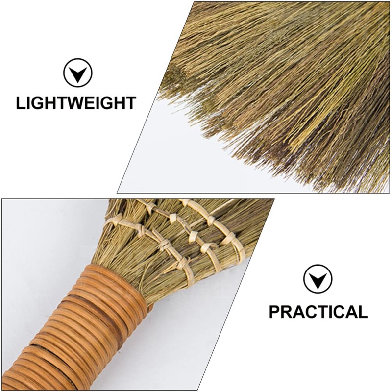 LIFKOME Portable Desk 2Pcs Indoor Grass Broom Whisk Broom Thai
