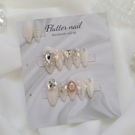 Merimi Wedding Handmade Nail Tips Gorgeous Version - Long Ballet / 메리미 웨딩 수제네일팁 화려한버전 - 롱발레