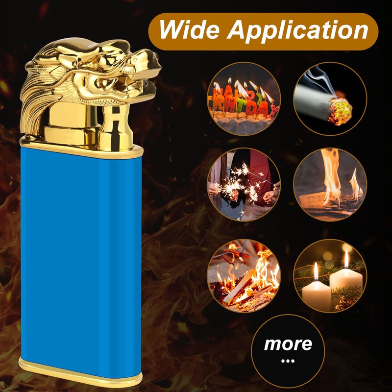 Cool Dual Flame Dragon Lighter,Outdoor Windproof Dragon Torch Lighter,Switchable Soft/Jet