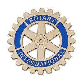 Rotary International Round Auto Emblem - [Gold & Blue][3'' Diameter]