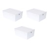YBM HOME Plastic Storage Bin with Lid, White Basket with