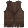 Spring&Gege Kids Suede Fringe Vest 70s Cowboy Cowgirl Western Faux