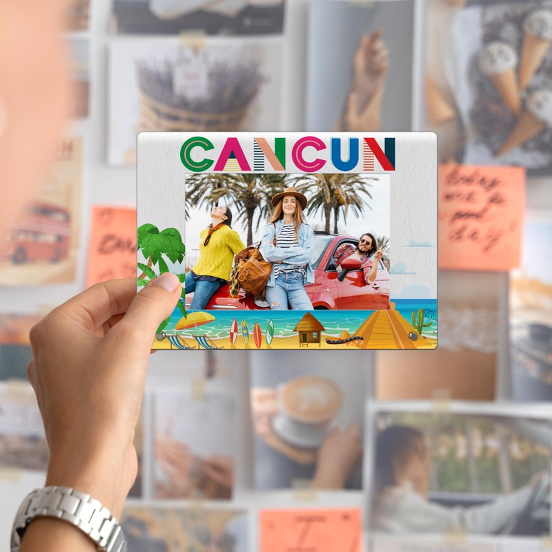 TIRYWT Cancun Picture Frame, Acrylic Photo Frame, Family Vacation in