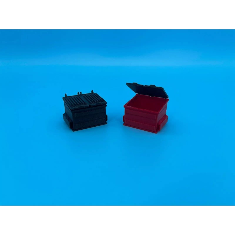 Model Scenery World 2 Dumpsters for Greenlight Mack Refuse Truck