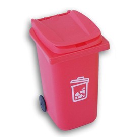 Mini Curbside Recycle Can Pencil Cup Holder - 5.5 Inches Tall (Red)