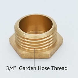 Kabter Brass Garden Hose Thread End Caps with Washers, 3/4" GHT Male Adapter(Pack of 2)