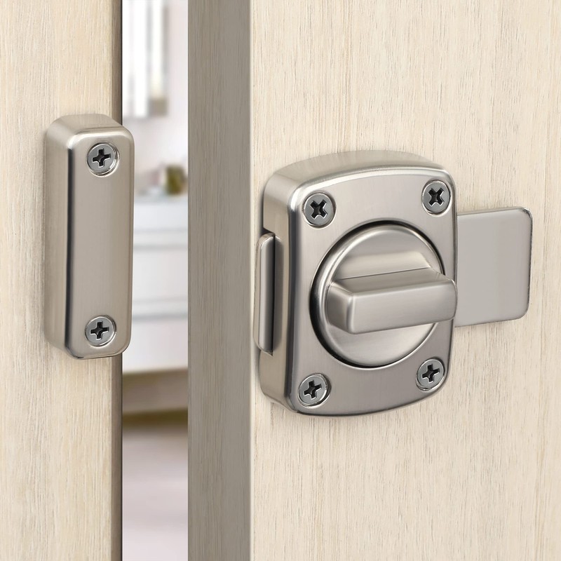 Sayayo Bathroom Latch Rotate Bolt Gate Latch Door Lock, Brushed